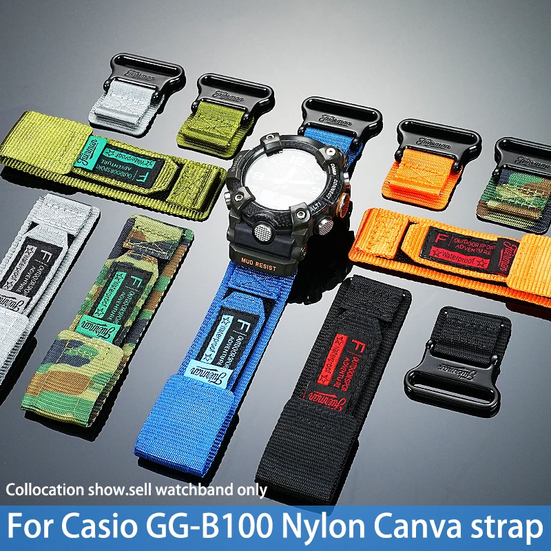 Modified canvas strap for Casio GG-B100 GG B100 gg b100 nylon canvas watch band Sport waterproof wristband bracelet accessories
Modified canvas strap for Casio GG-B100 GG B100 gg b100 nylon canvas watch band Sport waterproof wristband bracelet accessories