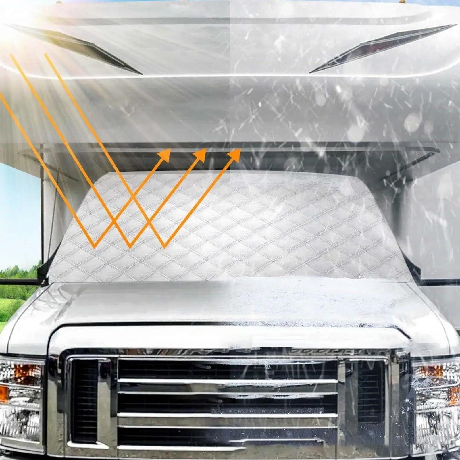 Чехол на лобовое стекло автофургона, складной водонепроницаемый солнцезащитный козырек с защитой от ультрафиолета для льда, снега, мороза, щита для конфиденциальности, кемпинга, путешествий
Чехол на лобовое стекло автофургона, складной водонепроницаемый солнцезащитный козырек с защитой от ультрафиолета для льда, снега, мороза, щита для конфиденциальности, кемпинга, путешествий