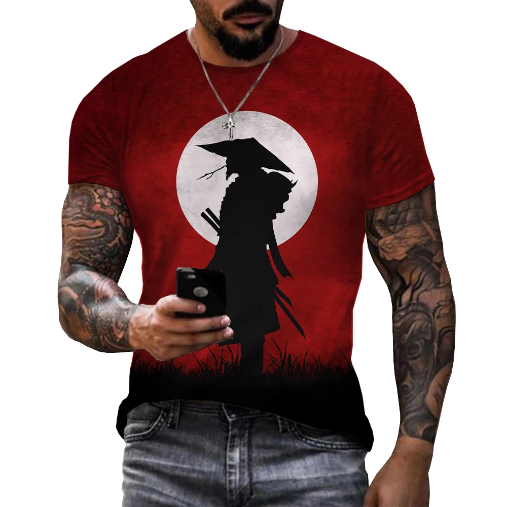 Japanese Samurai 3D Printing Summer Men's T-shirt Ruffian Handsome Trend Short-sleeved Large Size O-neck Retro High-quality Top
Japanese Samurai 3D Printing Summer Men's T-shirt Ruffian Handsome Trend Short-sleeved Large Size O-neck Retro High-quality Top