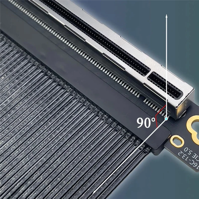 PCIE 5.0 X16 Riser Cable 90° Right Angle GPU Graphics Card Extension PCI-E 5.0 Gen5 64GB/S Cable
PCIE 5.0 X16 Riser Cable 90° Right Angle GPU Graphics Card Extension PCI-E 5.0 Gen5 64GB/S Cable