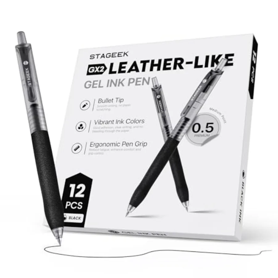 0.5mm Gel Pens Fine Point Smooth Writing Pens, 12PCS Ink Pens, Retractable Leather-Like Gel Pens, Business Gel Pen for Journali
0.5mm Gel Pens Fine Point Smooth Writing Pens, 12PCS Ink Pens, Retractable Leather-Like Gel Pens, Business Gel Pen for Journali