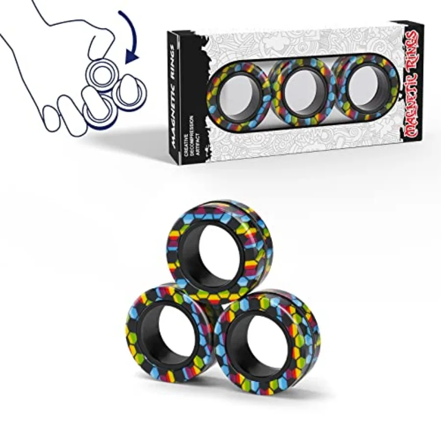 Magnetic Rings Fidget Toy Set, Idea ADHD Fidget Toys, Adult Fidget Magnets Spinner Rings for Anxiety Relief Therapy, Fidget Pac
Magnetic Rings Fidget Toy Set, Idea ADHD Fidget Toys, Adult Fidget Magnets Spinner Rings for Anxiety Relief Therapy, Fidget Pac