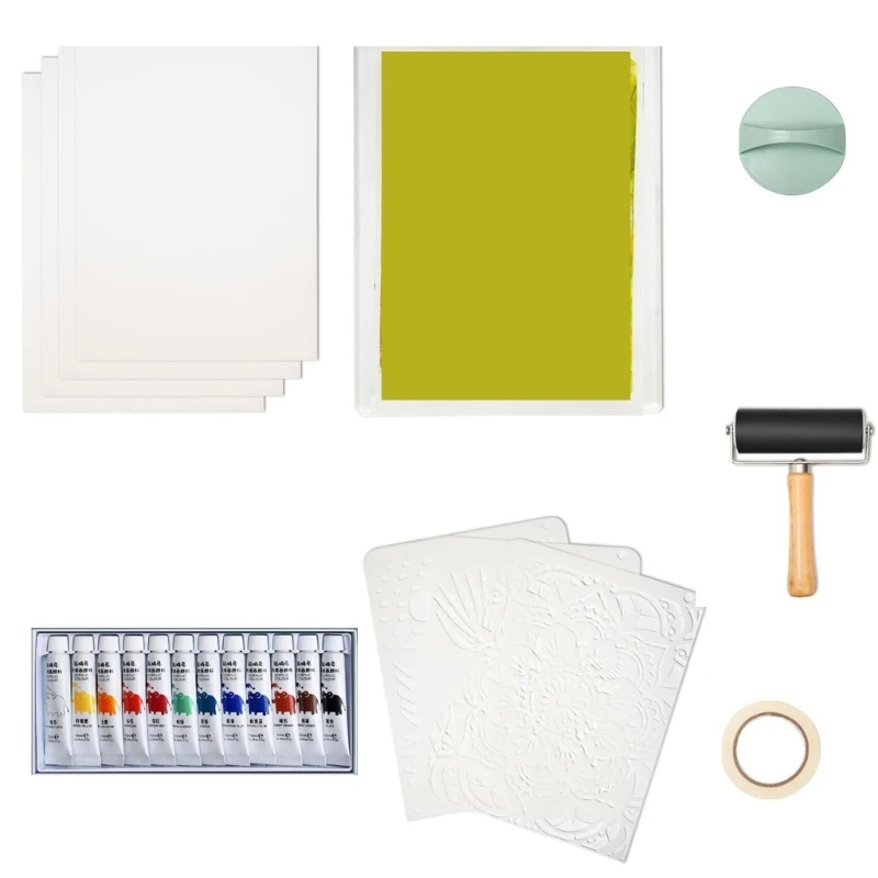 F68D Artistic Gel Presses Set With Sturdy Plates And Vibranting Color Transfer
F68D Artistic Gel Presses Set With Sturdy Plates And Vibranting Color Transfer