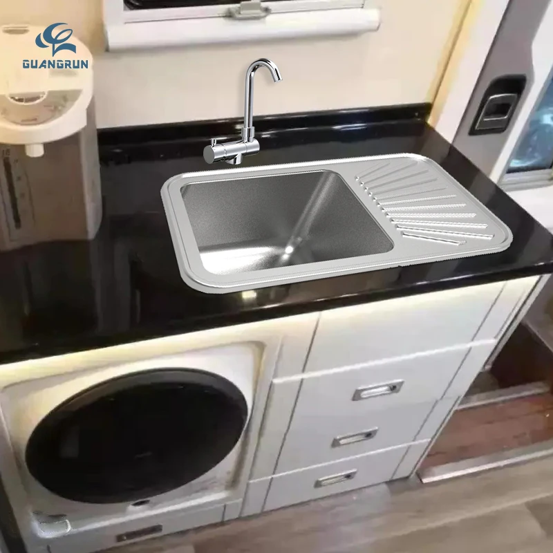 Wholesale Silver Large Capacity Single Bowl 304 Stainless Steel Campervan Kitchen Sink for RV Camper Motorhome
Wholesale Silver Large Capacity Single Bowl 304 Stainless Steel Campervan Kitchen Sink for RV Camper Motorhome
