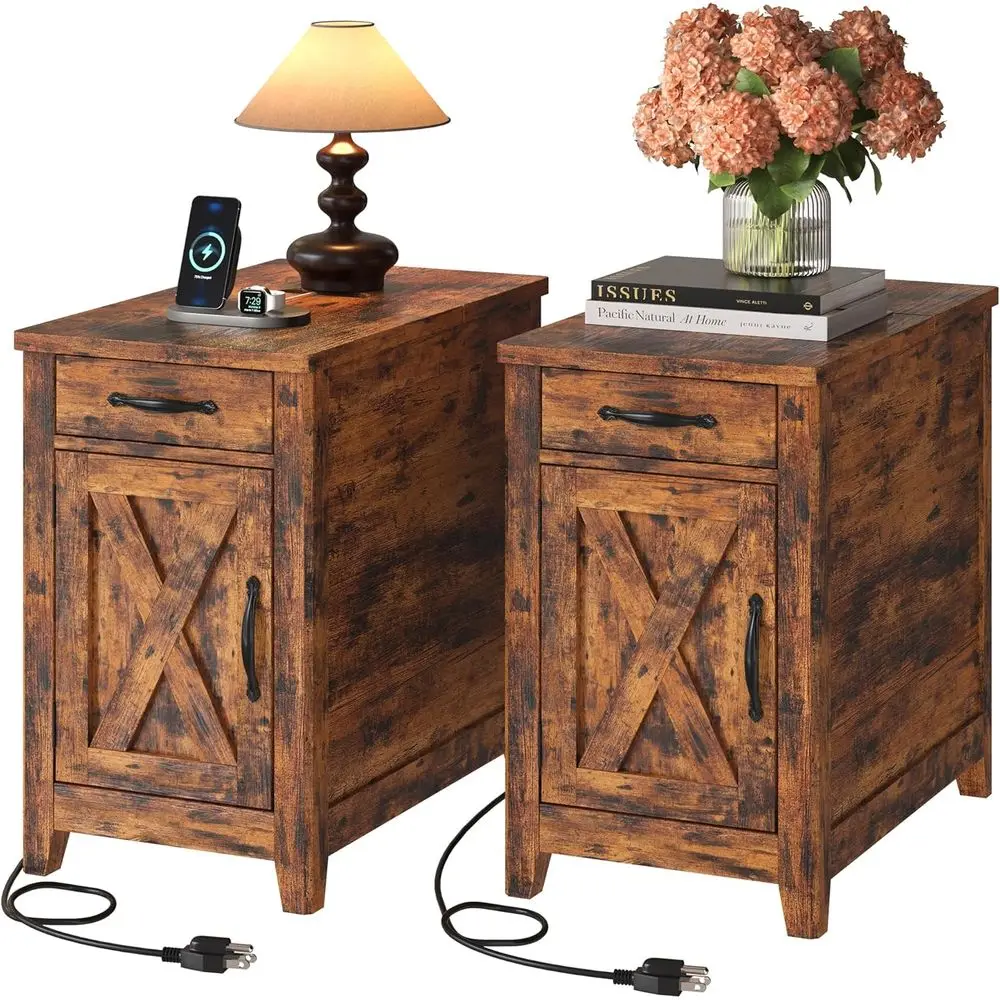 Vintage Brown Charging Station End Table with USB Ports and Cup Holders for Living Room and Bedroom
Vintage Brown Charging Station End Table with USB Ports and Cup Holders for Living Room and Bedroom