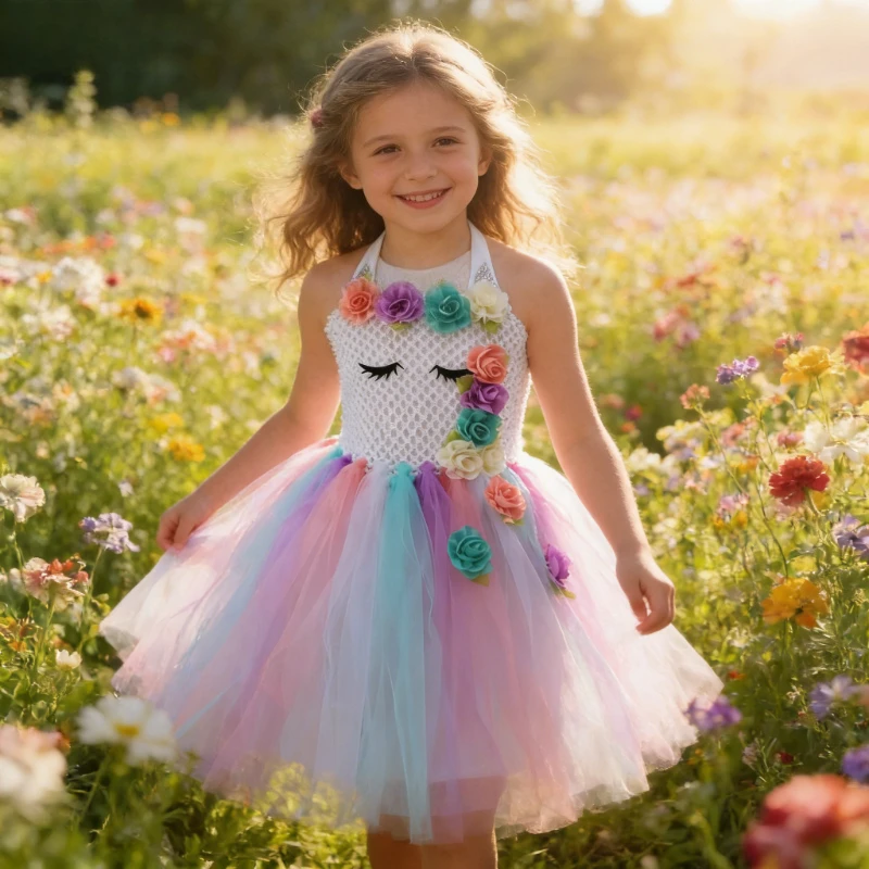 American style children's dress, unicorn mesh princess dress, children's mesh dress, Halloween and Christmas dresses.
American style children's dress, unicorn mesh princess dress, children's mesh dress, Halloween and Christmas dresses.