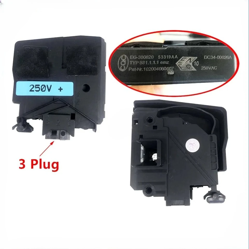 New for washing machine electronic door lock delay switch DC34-00026A WW90h7410ew sc 12H8420EW 3 plug 1pcs
New for washing machine electronic door lock delay switch DC34-00026A WW90h7410ew sc 12H8420EW 3 plug 1pcs