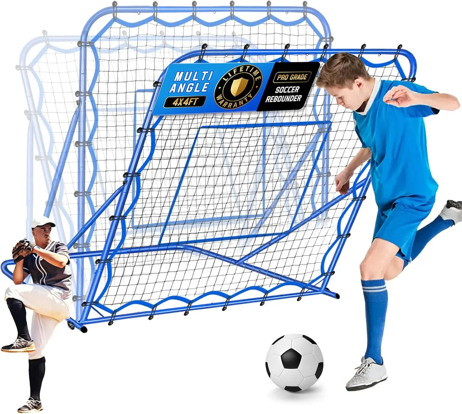 4x4ft Rebounder Net for Soccer Baseball Training with Quick-Switch Angle for Passing Practice and Skill Development
4x4ft Rebounder Net for Soccer Baseball Training with Quick-Switch Angle for Passing Practice and Skill Development
