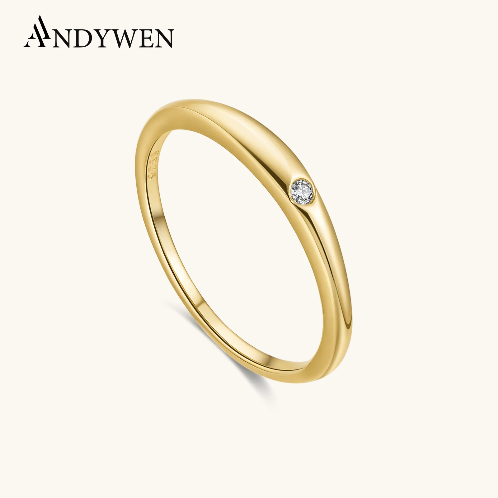 ANDYWEN 925 Sterling Silver Tiny Minimalist Delicate Solitaire Round Zircon Ring Elegant Stackable Everyday Fine Jewelry Gift 
ANDYWEN 925 Sterling Silver Tiny Minimalist Delicate Solitaire Round Zircon Ring Elegant Stackable Everyday Fine Jewelry Gift