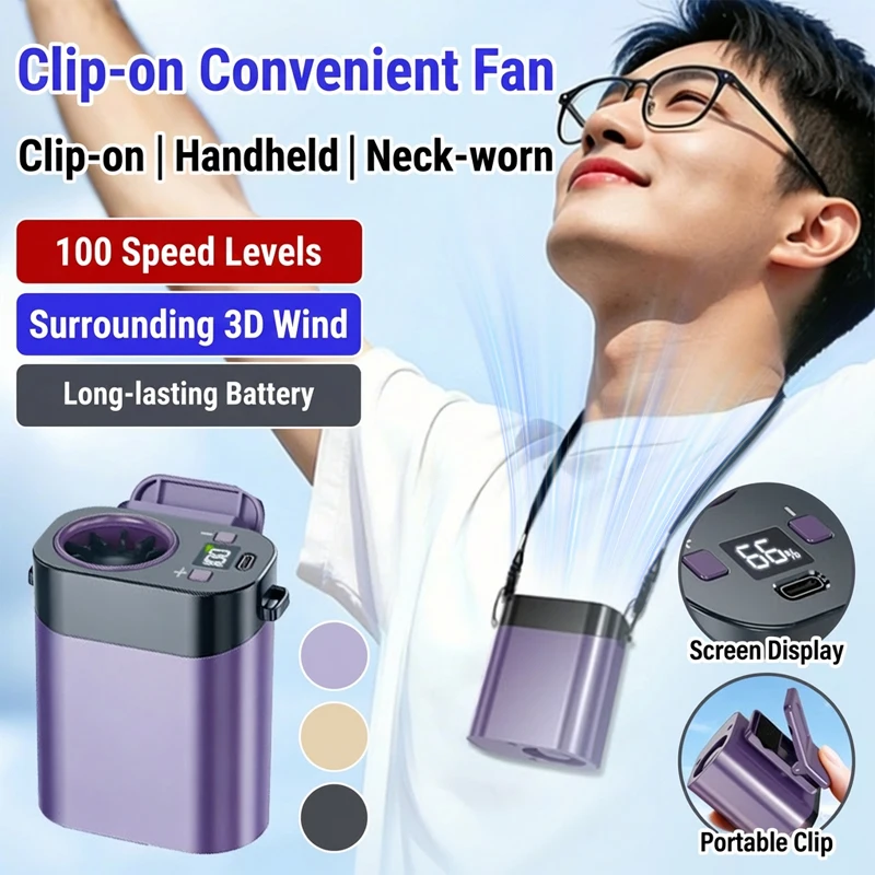 Portable Waist Cooling Fan Rapid Cooling 100Speed Wind Digital Power Display Rechargeable Hanging Neck Fan For Summer Outdoor
Portable Waist Cooling Fan Rapid Cooling 100Speed Wind Digital Power Display Rechargeable Hanging Neck Fan For Summer Outdoor