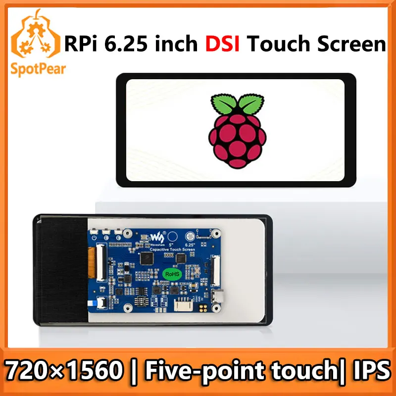 Raspberry Pi 6.25 inch DSI Display MIPI LCD (B) Capacitive TouchScreen 720x1560
Raspberry Pi 6.25 inch DSI Display MIPI LCD (B) Capacitive TouchScreen 720x1560