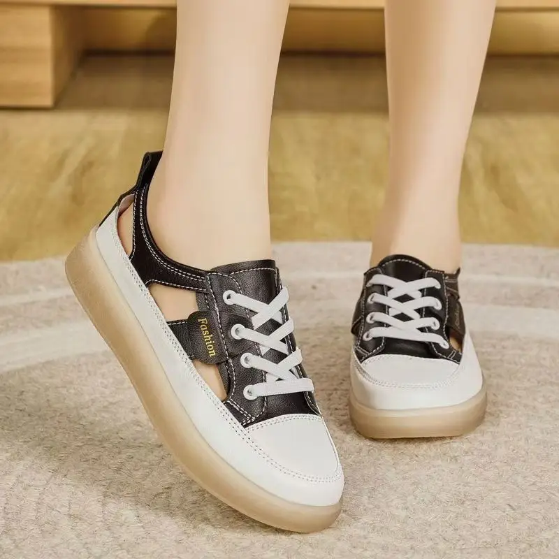Women Real Leather Hollow Out Casual Sneakers Summer New Soft Sole Non Slip Lace Up Little White Shoes Casual Board Shoes
Women Real Leather Hollow Out Casual Sneakers Summer New Soft Sole Non Slip Lace Up Little White Shoes Casual Board Shoes