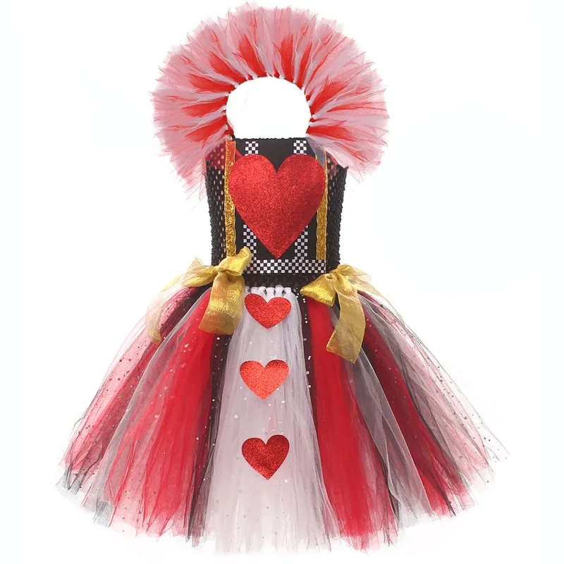 Halloween Cosplay Costume Cartoon Red Queen Mesh Dress Accessories Suits Performance Party Role Playing Outfits for Girls
Halloween Cosplay Costume Cartoon Red Queen Mesh Dress Accessories Suits Performance Party Role Playing Outfits for Girls