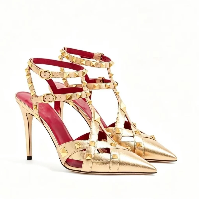 2026 Summer Sexy Rivet Baotou Stage Fashion Stiletto Sandals European and American Queen Style Buckle with Pointed Party Shoes
2026 Summer Sexy Rivet Baotou Stage Fashion Stiletto Sandals European and American Queen Style Buckle with Pointed Party Shoes