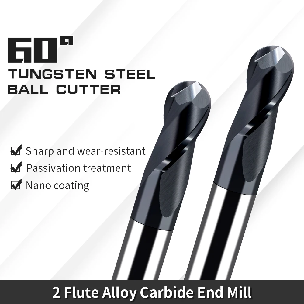 Augusttools HRC60 Carbide Ball Nose End Mill 2 Flutes Tungsten Coalt Alloy Milling Cutter Radius R0.5 R1 R2 R3 R4 R5 R6 Endmills
Augusttools HRC60 Carbide Ball Nose End Mill 2 Flutes Tungsten Coalt Alloy Milling Cutter Radius R0.5 R1 R2 R3 R4 R5 R6 Endmills