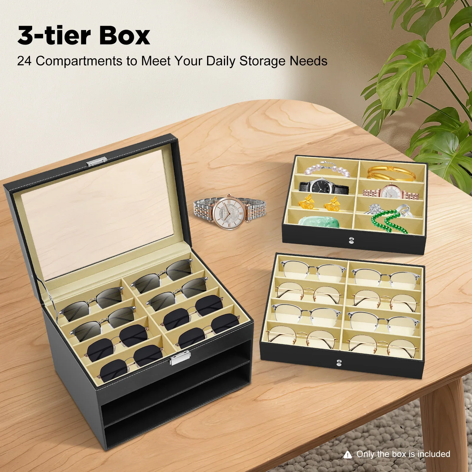 24 Slots Glasses Box Display Storage Case Organizer Leather For Sunglasses NEW
24 Slots Glasses Box Display Storage Case Organizer Leather For Sunglasses NEW