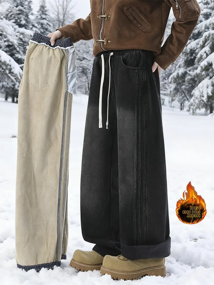 Men's Winter Thiened Fce Lined Striped Patchwork Straight Leg Jeans Casual Wear mid Waist Zipper Closure Cotton Polyeste...
Men's Winter Thiened Fce Lined Striped Patchwork Straight Leg Jeans Casual Wear mid Waist Zipper Closure Cotton Polyeste...