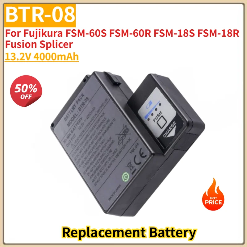 New 13.2V 4000mAh BTR-08 Fusion Splicer Battery for Fujikura FSM-60S FSM-60R FSM-18S FSM-18R High Quality Replacement Battery
New 13.2V 4000mAh BTR-08 Fusion Splicer Battery for Fujikura FSM-60S FSM-60R FSM-18S FSM-18R High Quality Replacement Battery