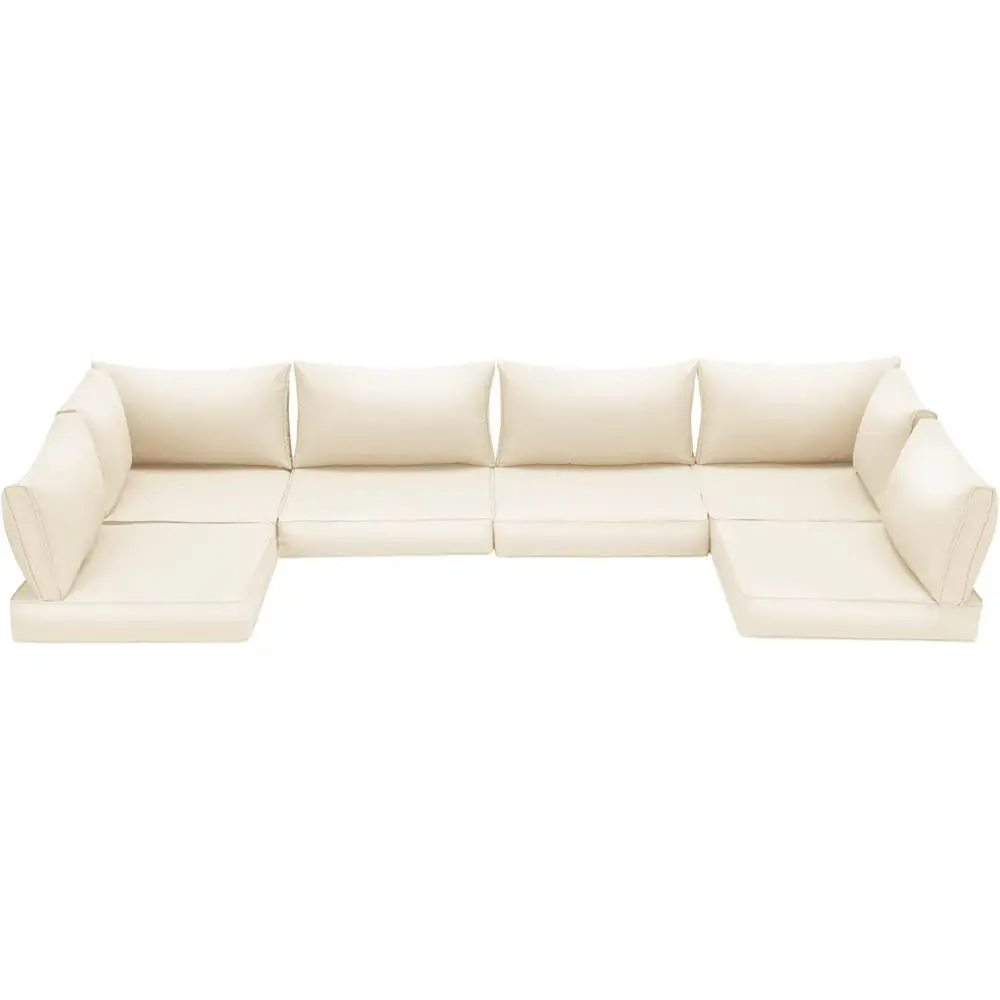14-Piece Outdoor Patio Furniture Cushion Set, Beige for 6-Seat Wicker Sectional Sofa
14-Piece Outdoor Patio Furniture Cushion Set, Beige for 6-Seat Wicker Sectional Sofa