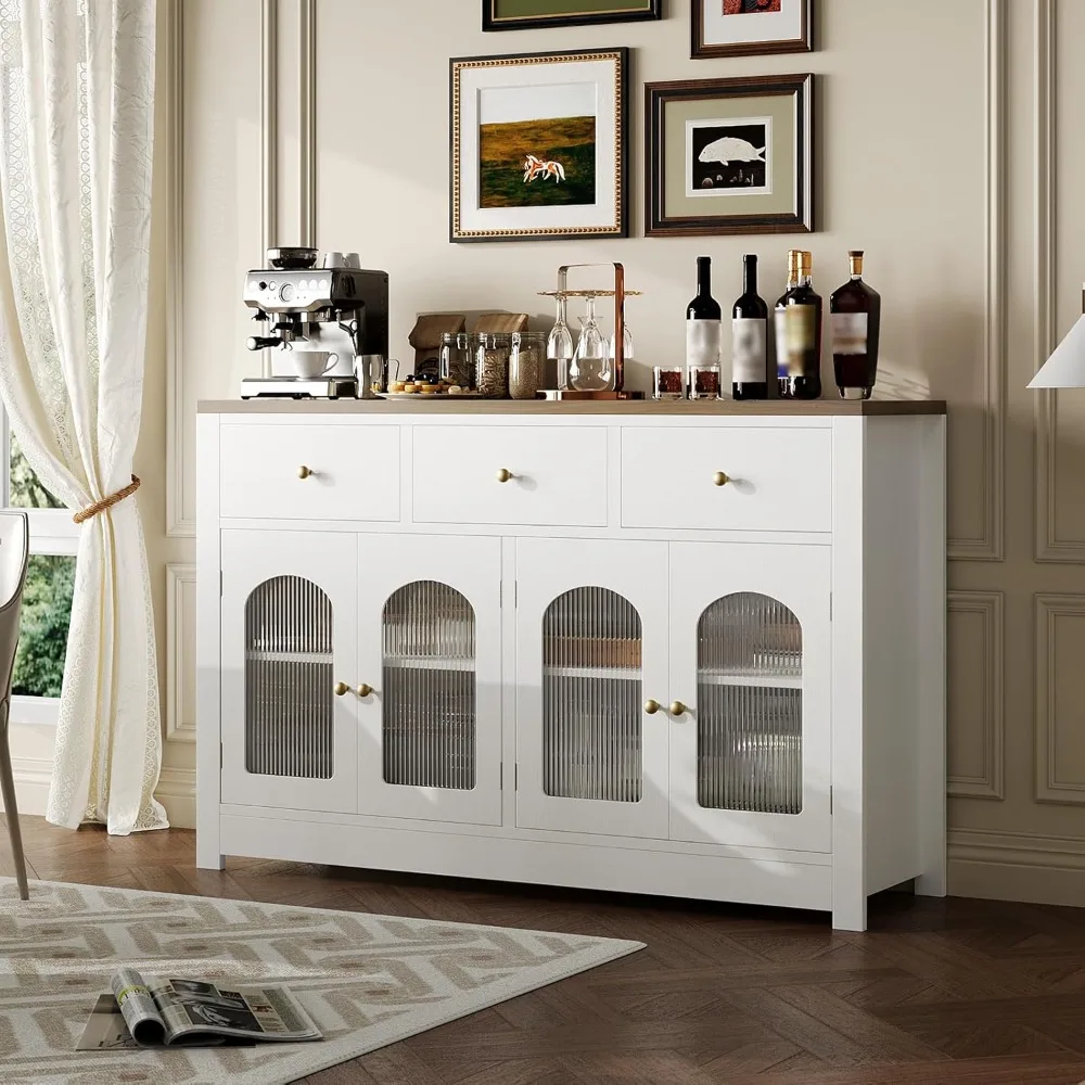 Farmhouse Large Buffet Sideboard Cabinet with 4 Doors & 3 Drawers, Kitchen Cabinet Display Cabinet with Adjustable Shelf, Wine B
Farmhouse Large Buffet Sideboard Cabinet with 4 Doors & 3 Drawers, Kitchen Cabinet Display Cabinet with Adjustable Shelf, Wine B