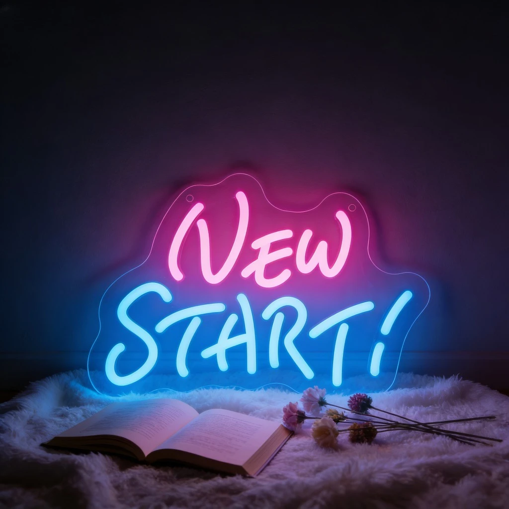 NEW START Neon Sign LED Wall Art Quote for Home Decor Bedroom Living Room Office Wedding Party Motivational Lighting
NEW START Neon Sign LED Wall Art Quote for Home Decor Bedroom Living Room Office Wedding Party Motivational Lighting