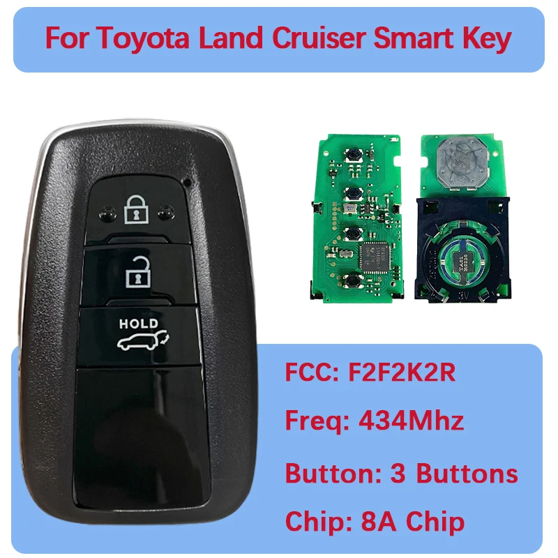CN007123 Aftermarket 3 Buttons Smart Key 8A Chip 433.58/434.42MHZ 0010 F2F2K2R P4 A8 For Toyota Land Cruiser
CN007123 Aftermarket 3 Buttons Smart Key 8A Chip 433.58/434.42MHZ 0010 F2F2K2R P4 A8 For Toyota Land Cruiser