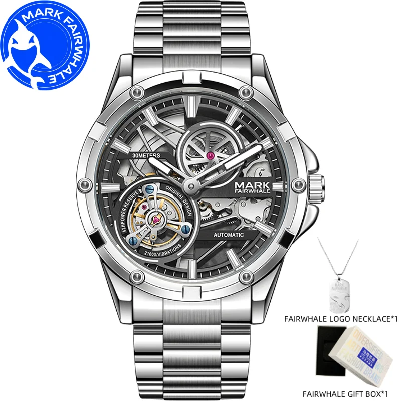 FAIRWHALE Luxury Men Watch Automatic Movement 44MM Dial Stainless Steel Tourbillon Waterproof Mechanical Watch for Man Gift Set
FAIRWHALE Luxury Men Watch Automatic Movement 44MM Dial Stainless Steel Tourbillon Waterproof Mechanical Watch for Man Gift Set