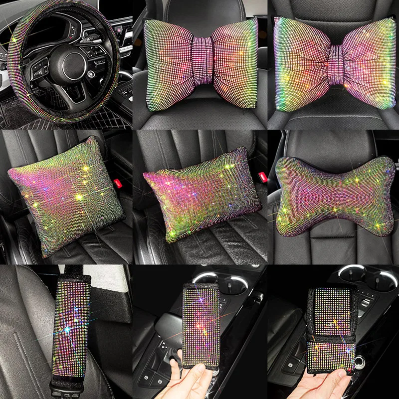 Bling Diamonds Rhinestones Crystal Car Steering Wheel Covers Seat Belt Shoulder Pad Gear Shift Cover For Women Car Accessories
Bling Diamonds Rhinestones Crystal Car Steering Wheel Covers Seat Belt Shoulder Pad Gear Shift Cover For Women Car Accessories