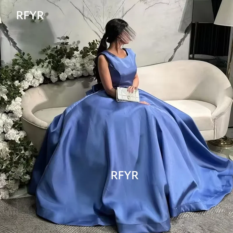 RFYR Satin Prom Dresses A Line Party Dresses Bow Back Evening Dress for Arabic Women Special Occasion Dress Customized
RFYR Satin Prom Dresses A Line Party Dresses Bow Back Evening Dress for Arabic Women Special Occasion Dress Customized