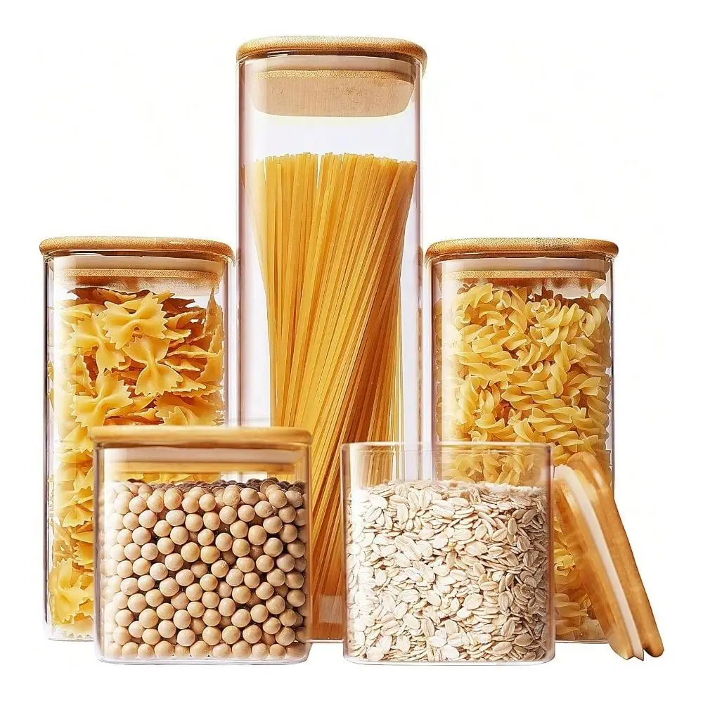 Glass Jars With Bamboo Lids Muti Size Set Of 5 Glass Canisters With Airtight Lids Glass Food Storage Containers For Pasta Cerea
Glass Jars With Bamboo Lids Muti Size Set Of 5 Glass Canisters With Airtight Lids Glass Food Storage Containers For Pasta Cerea