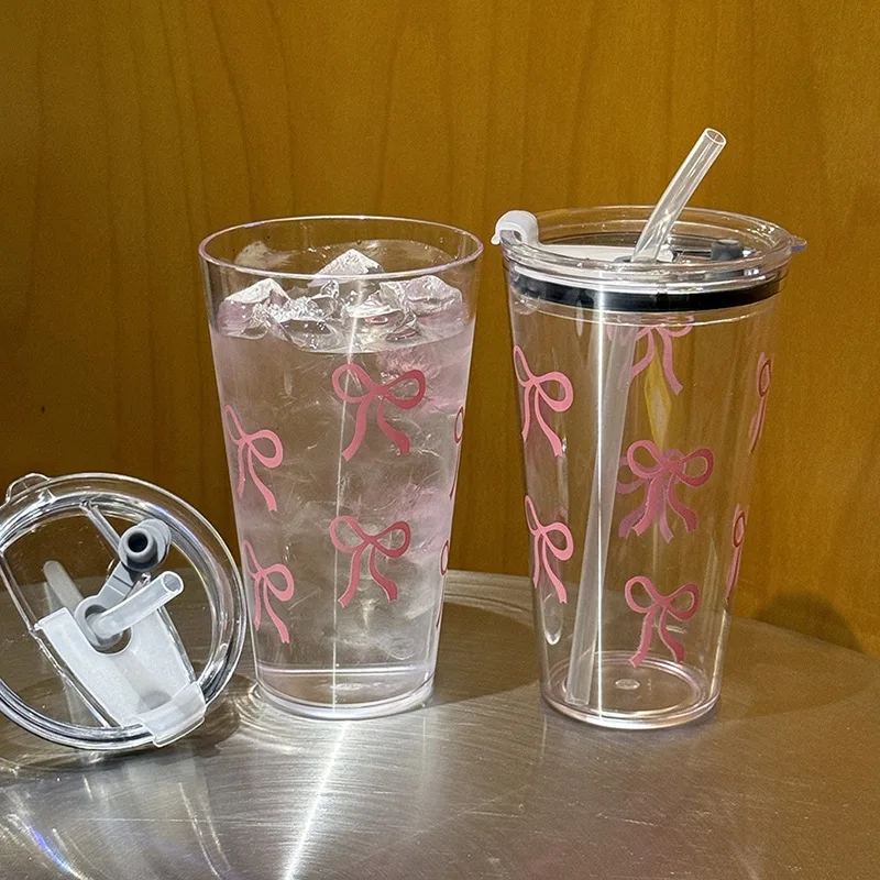 1PC Bow Printed Plastic Water Bottle with Straw and Lid Coffee Cup Tumbler Beverage Transparent Cold Drinks Beverage DrinkingCup
1PC Bow Printed Plastic Water Bottle with Straw and Lid Coffee Cup Tumbler Beverage Transparent Cold Drinks Beverage DrinkingCup