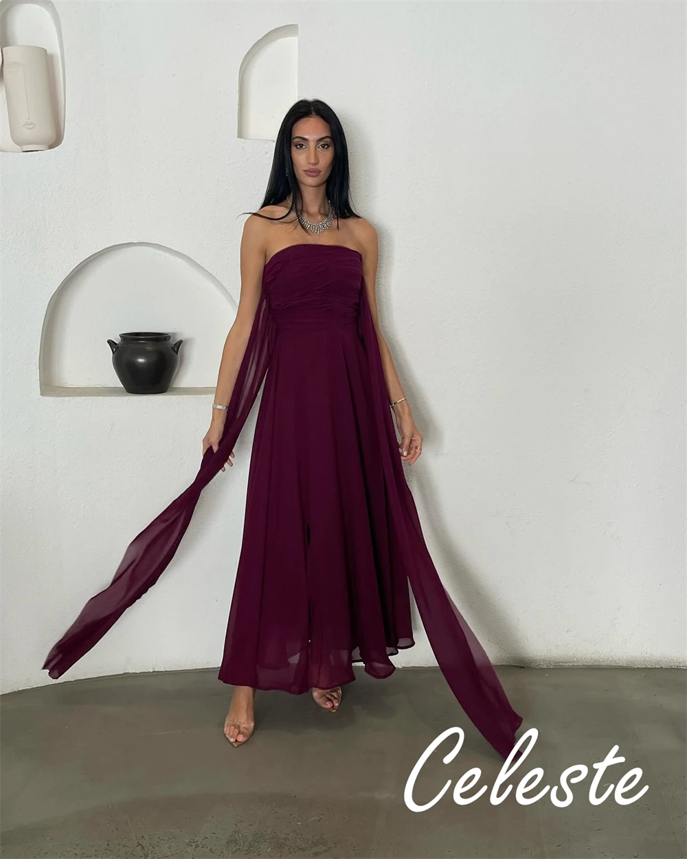 Customized Temperament Chiffon Evening Dresses Exquisite Strapless Sleeveless Homecoming Dresses High Quality Vestido De Festa
Customized Temperament Chiffon Evening Dresses Exquisite Strapless Sleeveless Homecoming Dresses High Quality Vestido De Festa