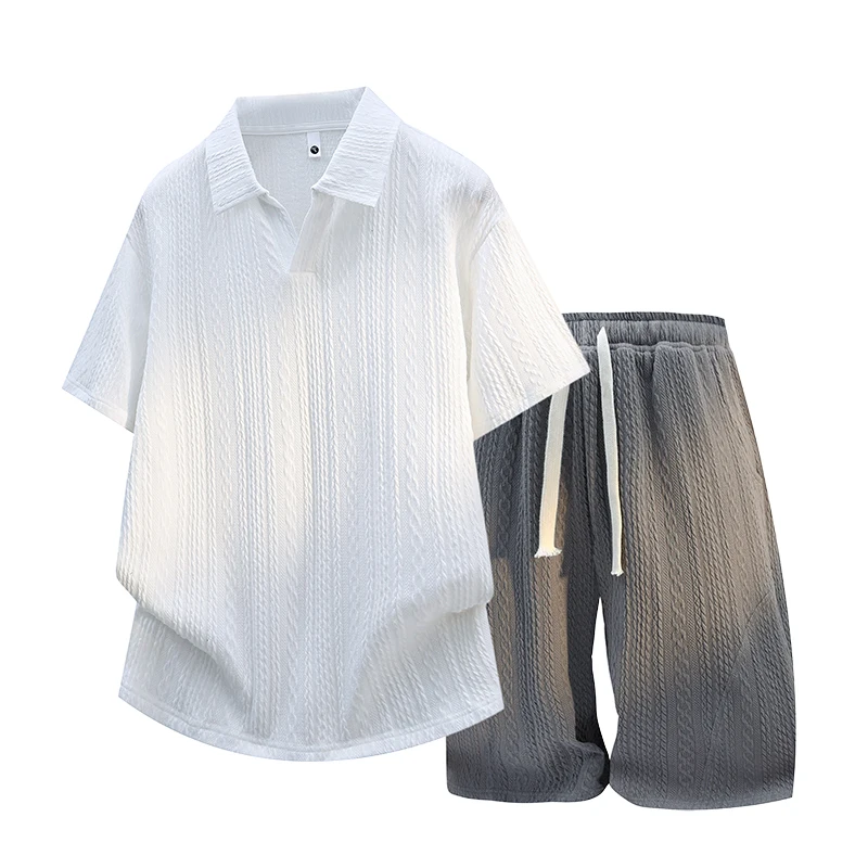 High-quality fashionable and stylish jacquard polo short-sleeved set for teenage boys and students - short-sleeved shorts
High-quality fashionable and stylish jacquard polo short-sleeved set for teenage boys and students - short-sleeved shorts