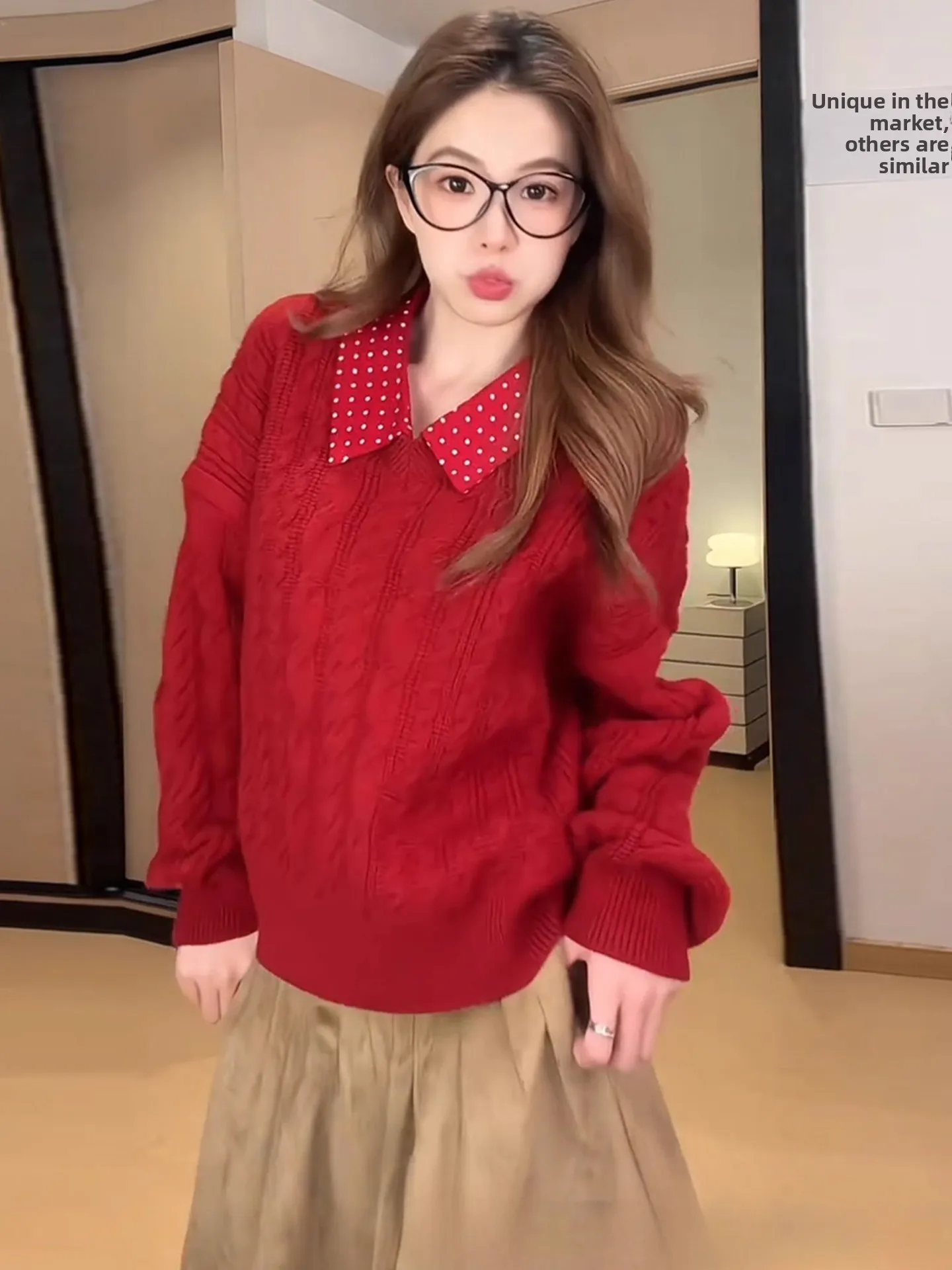 Red Polka Dot Knit Sweater Women's Autumn Winter Fashion Sense Christmas New Year Beautiful Top Layered Look Korean Style Loo...
Red Polka Dot Knit Sweater Women's Autumn Winter Fashion Sense Christmas New Year Beautiful Top Layered Look Korean Style Loo...