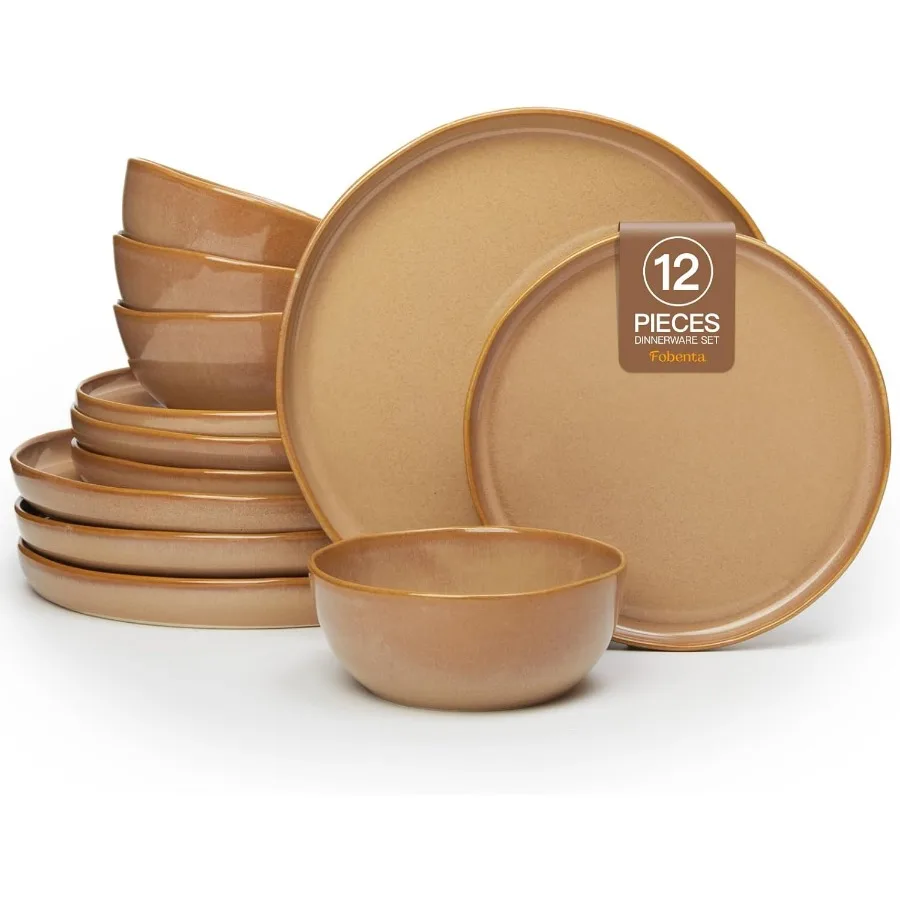 Набор керамической посуды на 4, с тарелками и мисками с реактивной глазурью, безопасный для микроволновой печи и устойчивый к сколам, идеально подходит для современной столовой
Набор керамической посуды на 4, с тарелками и мисками с реактивной глазурью, безопасный для микроволновой печи и устойчивый к сколам, идеально подходит для современной столовой