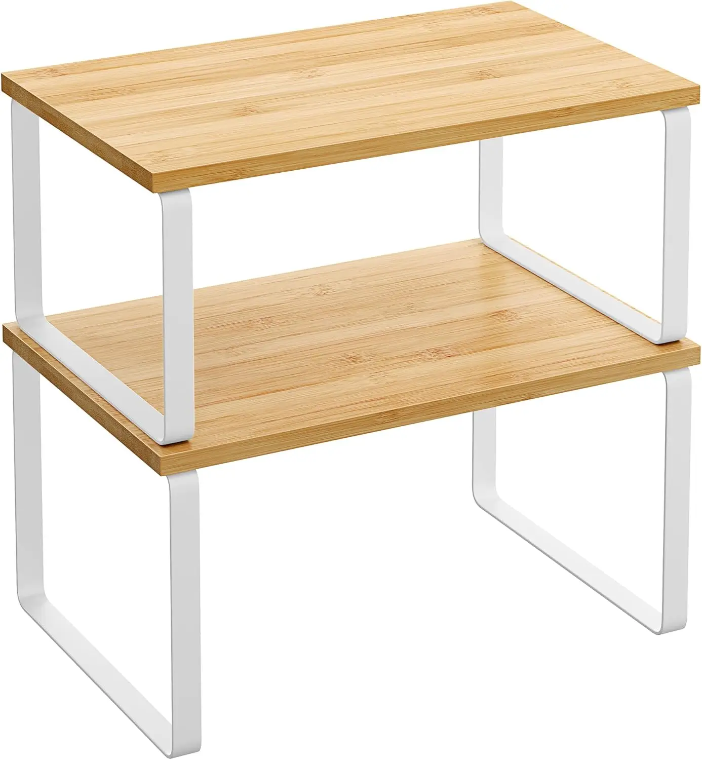 Stackable Expandable Kitchen Shelf Set of 2, Metal & Wood Counter Organizer for Spices & Storage, Cloud White & Natural Beige
Stackable Expandable Kitchen Shelf Set of 2, Metal & Wood Counter Organizer for Spices & Storage, Cloud White & Natural Beige