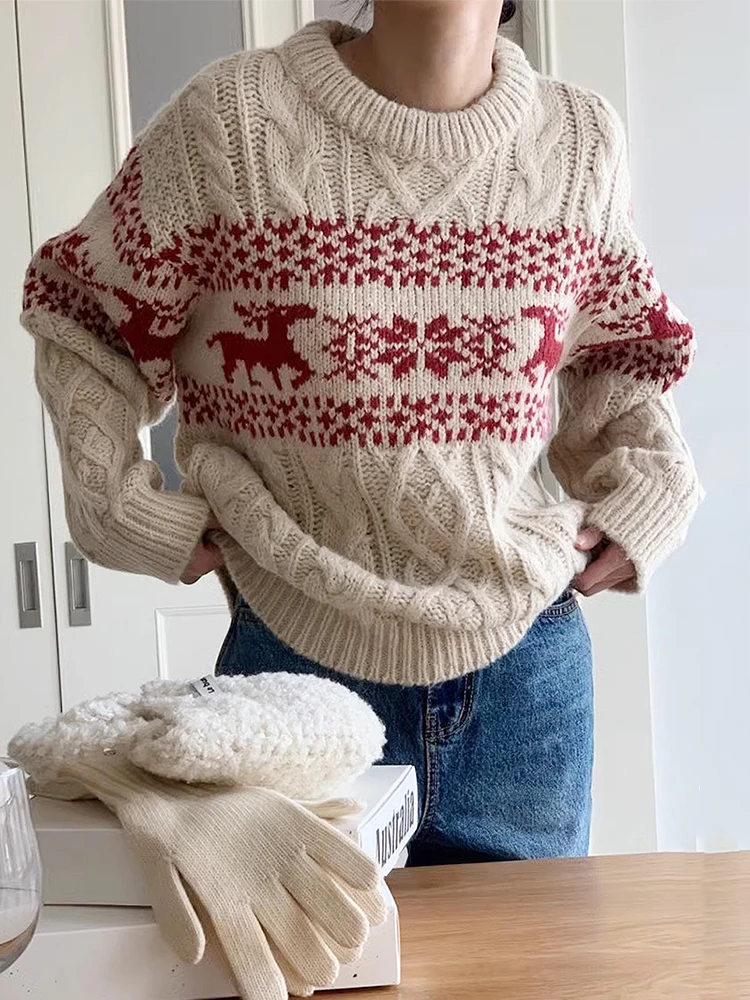 Heavyweight Knitted Sweater Chic Autumn Winter round Ne Long Sve Thiened Tassel Flower Pattern Lazy Sle Faionable ...
Heavyweight Knitted Sweater Chic Autumn Winter round Ne Long Sve Thiened Tassel Flower Pattern Lazy Sle Faionable ...