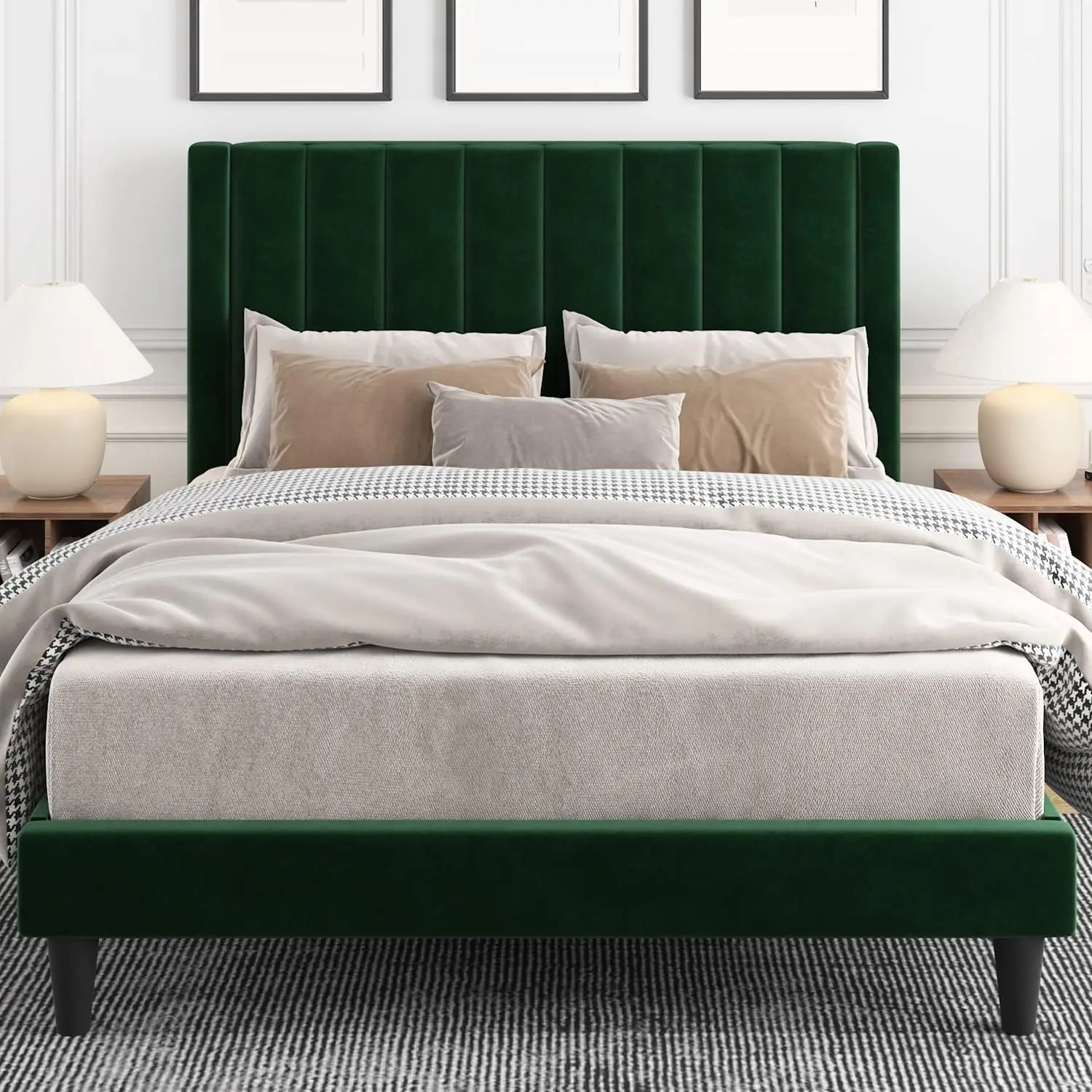 Full Size Velvet Upholstered Tufted Platform Bed Frame , headboard,Strong Wooden Slats, Box Spring Optional, Mattress Foundation
Full Size Velvet Upholstered Tufted Platform Bed Frame , headboard,Strong Wooden Slats, Box Spring Optional, Mattress Foundation
