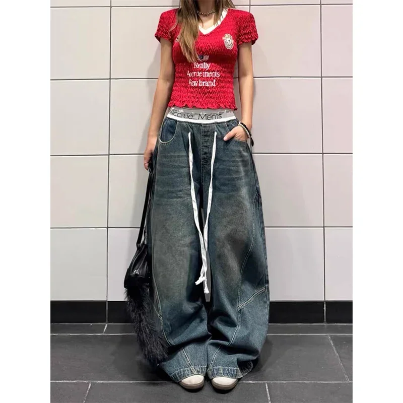 Женские осенние синие мешковатые джинсы Y2k в стиле Харадзюку, винтажные джинсовые брюки-бойфренды, японский стиль 2000-х годов, джинсы с изогнутым ножом, брюки, одежда
Женские осенние синие мешковатые джинсы Y2k в стиле Харадзюку, винтажные джинсовые брюки-бойфренды, японский стиль 2000-х годов, джинсы с изогнутым ножом, брюки, одежда
