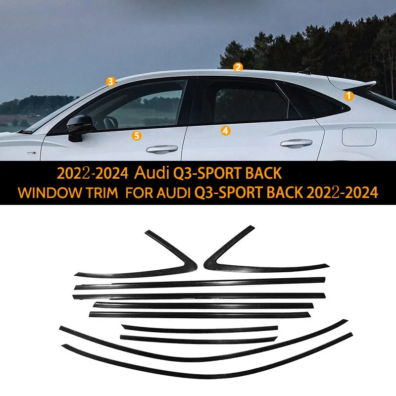 For Audi Q3 2019-2024 Q3 sport back steel Chrome black Carbon Exterior Window Molding Strip Sill side Cover Trim 10pcs Car
For Audi Q3 2019-2024 Q3 sport back steel Chrome black Carbon Exterior Window Molding Strip Sill side Cover Trim 10pcs Car