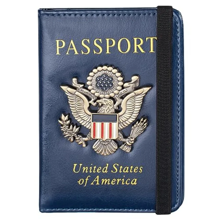 Passport Holder and Card Slot Combo RFID Blocking Leather Travel Passport Wallet for Men and Women US Passport Cover, Blue
Passport Holder and Card Slot Combo RFID Blocking Leather Travel Passport Wallet for Men and Women US Passport Cover, Blue