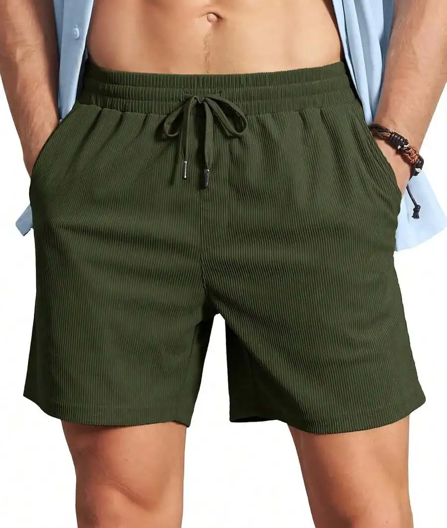 Mens Corduroy Shorts Casual Elastic Waist Drawstring Lightweight Summer Beach Shorts With Pockets
Mens Corduroy Shorts Casual Elastic Waist Drawstring Lightweight Summer Beach Shorts With Pockets
