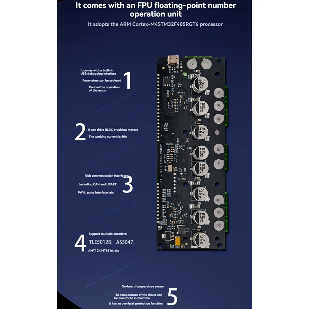 ODrive3.6 56V FOC-BLDC Servo Dual Motor Controller STM32F4 Support Multiple Encoder ODrive3.6 Motor Control Board 12-56V
ODrive3.6 56V FOC-BLDC Servo Dual Motor Controller STM32F4 Support Multiple Encoder ODrive3.6 Motor Control Board 12-56V