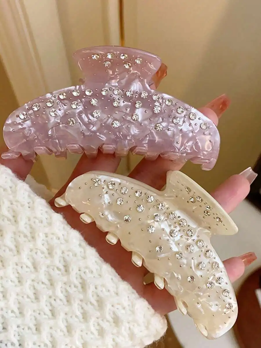 Rhinestone Acetate Claw Clip Hair Accessory For Women
Rhinestone Acetate Claw Clip Hair Accessory For Women