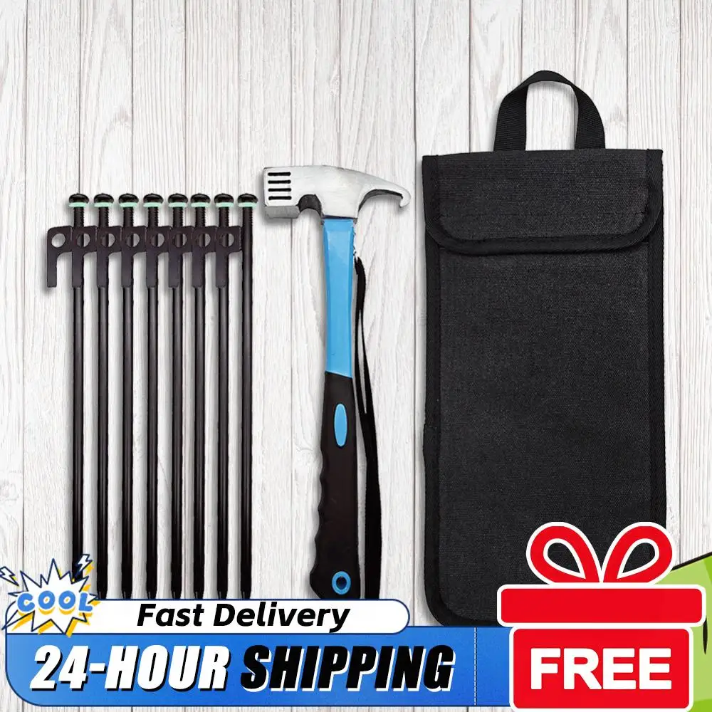 8Pcs Tent Pegs Forged Steel Tent Pegs Heavy Duty Beach Tent Stakes 30cm with Storage Bag & Hammer for Camping Picnic
8Pcs Tent Pegs Forged Steel Tent Pegs Heavy Duty Beach Tent Stakes 30cm with Storage Bag & Hammer for Camping Picnic
