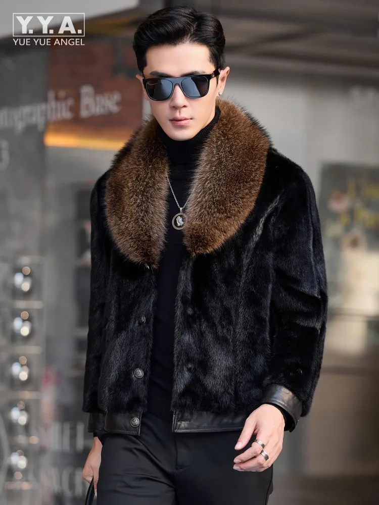 New Business Casual Mens Keep Warm Sing Breasted Jacket Overcoat Mink Fur Collar Winter Coat Slim Fit Designer Men Short Style
New Business Casual Mens Keep Warm Sing Breasted Jacket Overcoat Mink Fur Collar Winter Coat Slim Fit Designer Men Short Style