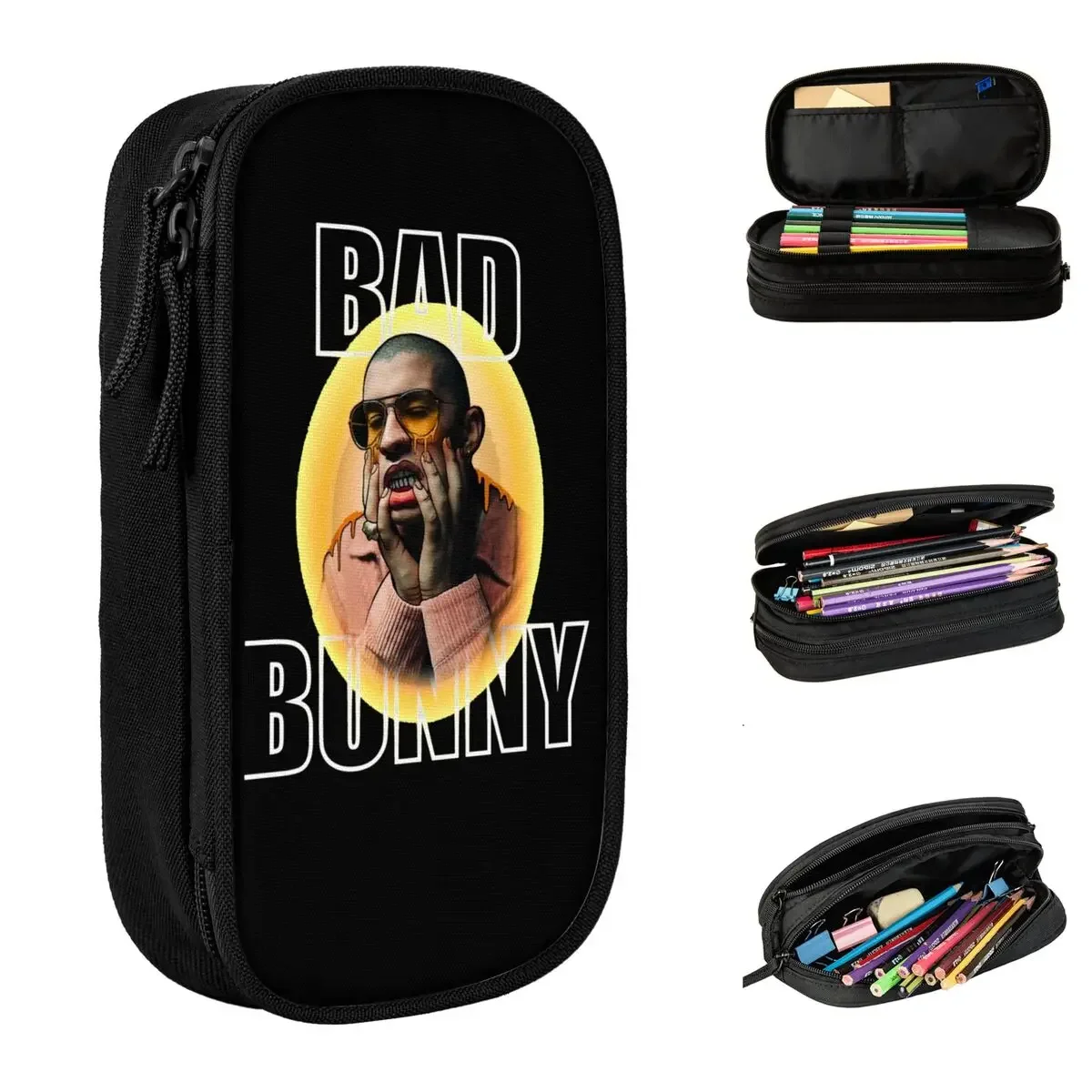 Bad Bunny Face Cool Pencil Case Hip Hop Rapper Pencil Box Pen Girl Boy Large Storage Bag Students School Gift Accessories
Bad Bunny Face Cool Pencil Case Hip Hop Rapper Pencil Box Pen Girl Boy Large Storage Bag Students School Gift Accessories