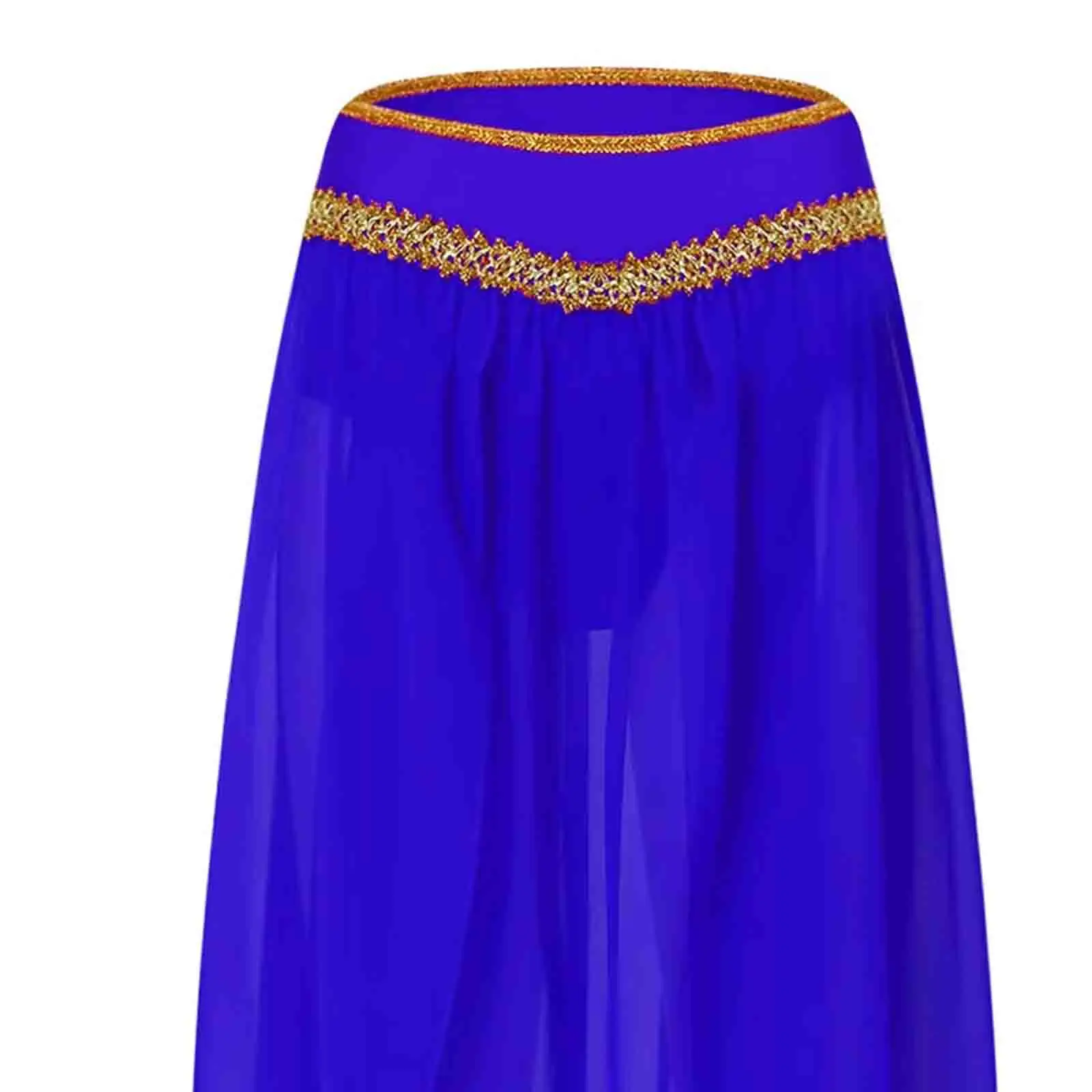 Women Lyrical Belly Dance Performance Maxi Skirt Gold Trim Built-in Briefs Slit Chiffon Skirt for Belly Ballet Dance Skirts
Women Lyrical Belly Dance Performance Maxi Skirt Gold Trim Built-in Briefs Slit Chiffon Skirt for Belly Ballet Dance Skirts