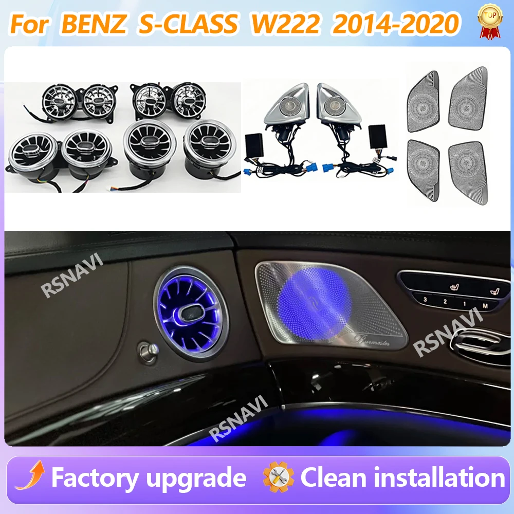For Benz S-Class W222 S400 S450 2014-2020 7/64 Colors Ambient Light Air Vents 4D Speaker New LED Speaker Cover Car Accessories
For Benz S-Class W222 S400 S450 2014-2020 7/64 Colors Ambient Light Air Vents 4D Speaker New LED Speaker Cover Car Accessories