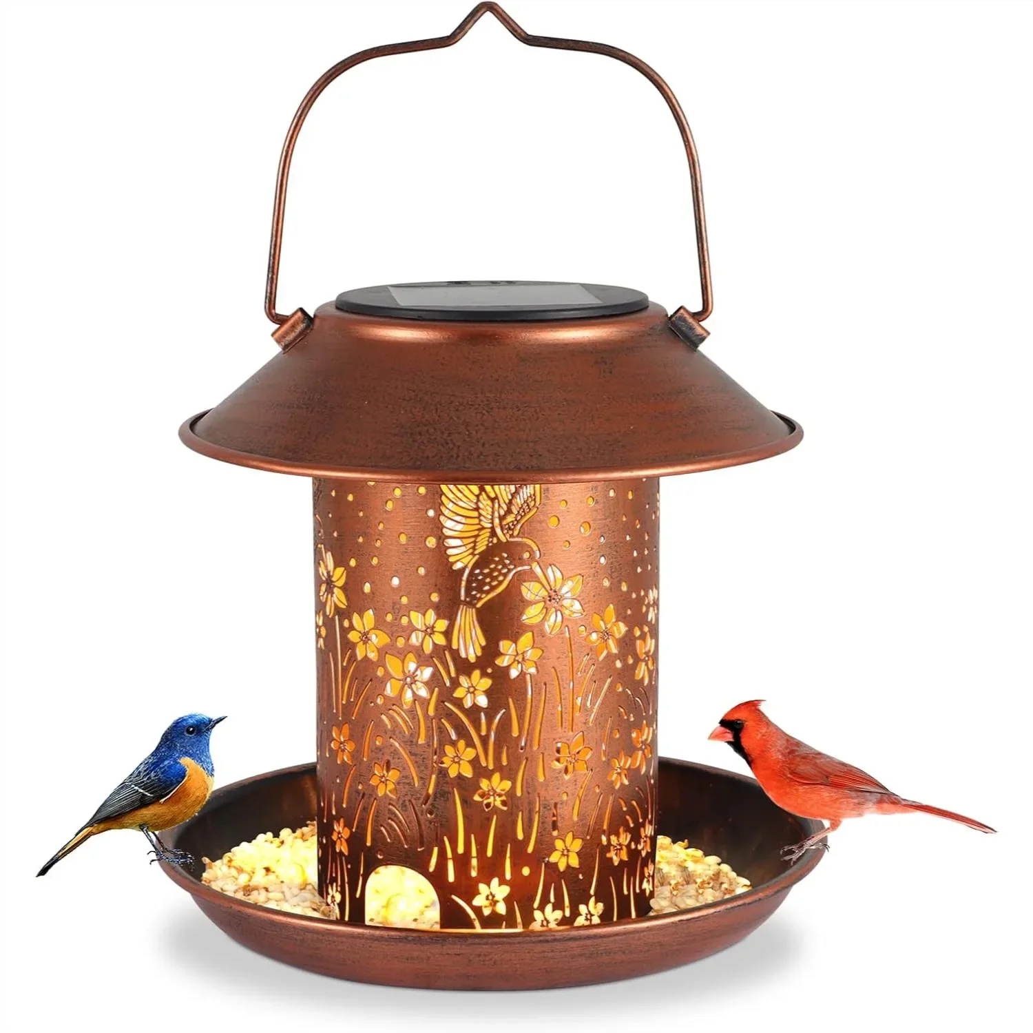 Solar Bird Feeder Lantern For Outdoors Hummingbird Decoration Hanging Garden Decor Metal 2lbs Capacity With 3 Water Cups For Yard Patio
Solar Bird Feeder Lantern For Outdoors Hummingbird Decoration Hanging Garden Decor Metal 2lbs Capacity With 3 Water Cups For Yard Patio